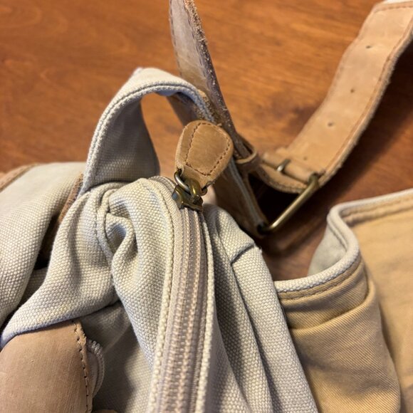 Vintage L.L. Bean messenger bag canvas leather buckle crossbody - Picture 12 of 14